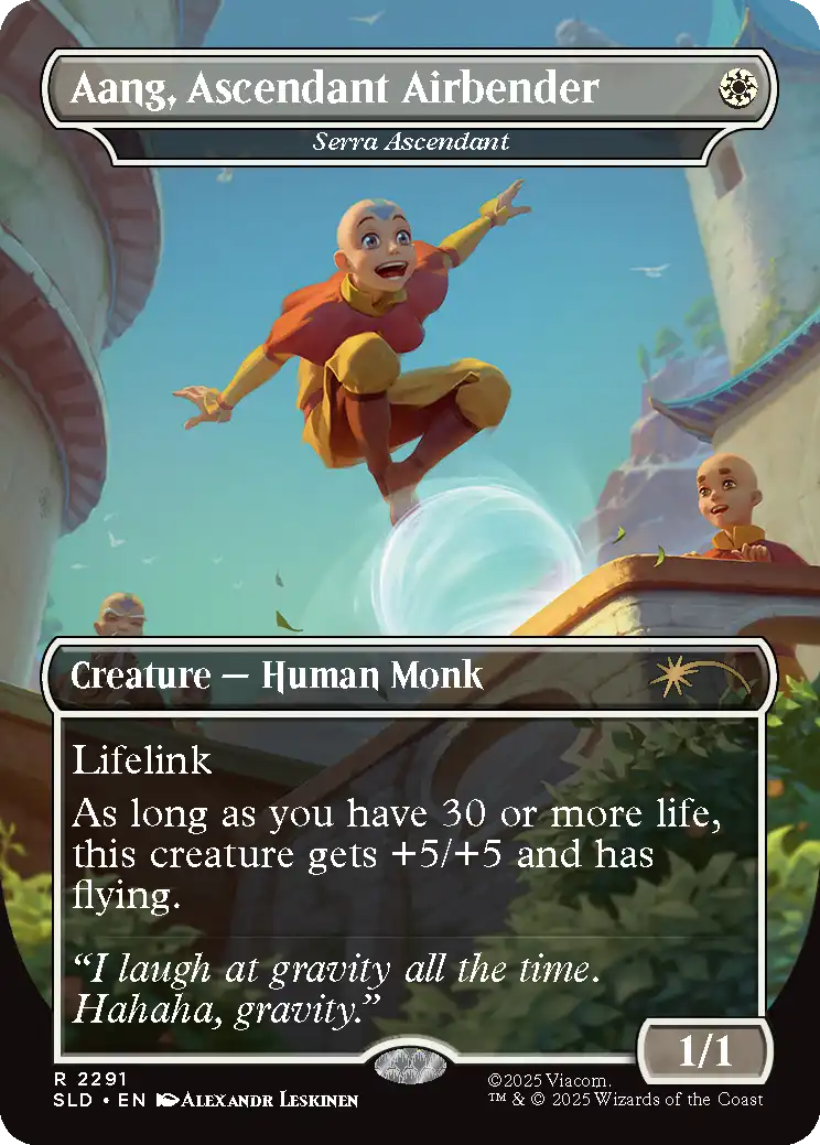 Aang, Ascendant Airbender - Serra Ascendant [2291] [Borderless] [A Lot to Learn] [Secret Lair Drop] [Non-Foil]