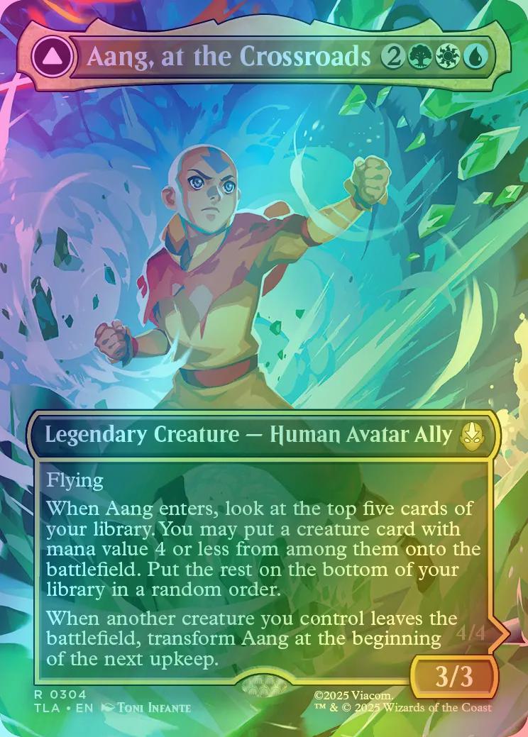 Aang, at the Crossroads // Aang, Destined Savior [304] [Borderless] [Scene] [Avatar: The Last Airbender] [Foil]