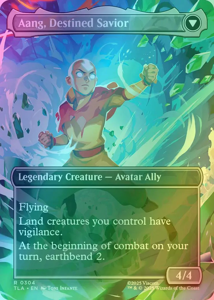 Aang, at the Crossroads // Aang, Destined Savior [304] [Borderless] [Scene] [Avatar: The Last Airbender] [Foil] - Image 2