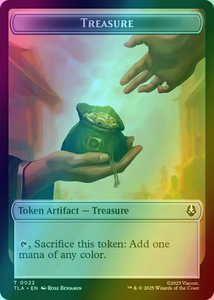 Aang, Awoken Avatar - Marit Lage Token (01) // Treasure Token (22) [TLE/TLA Set Symbol] [Avatar: The Last Airbender Eternal: Tokens] [Foil] - Image 2