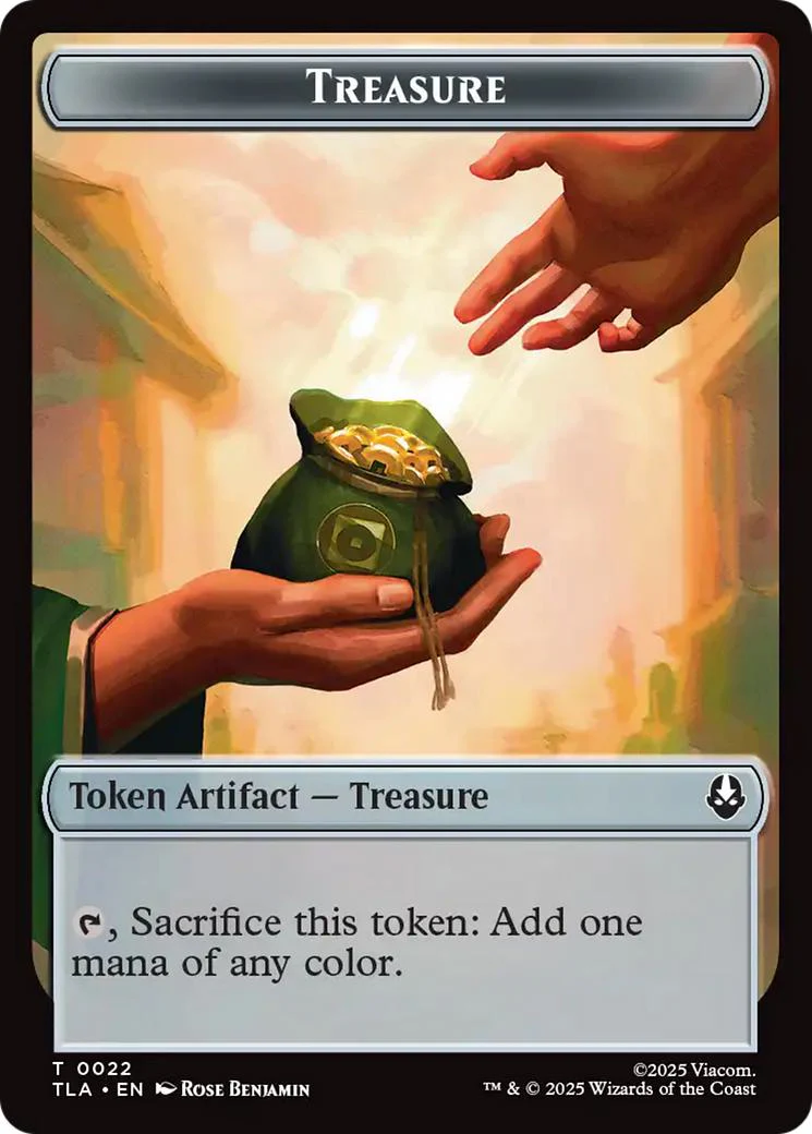 Aang, Awoken Avatar - Marit Lage Token (01) // Treasure Token (22) [TLE/TLA Set Symbol] [Avatar: The Last Airbender Eternal: Tokens] [Non-Foil] - Image 2