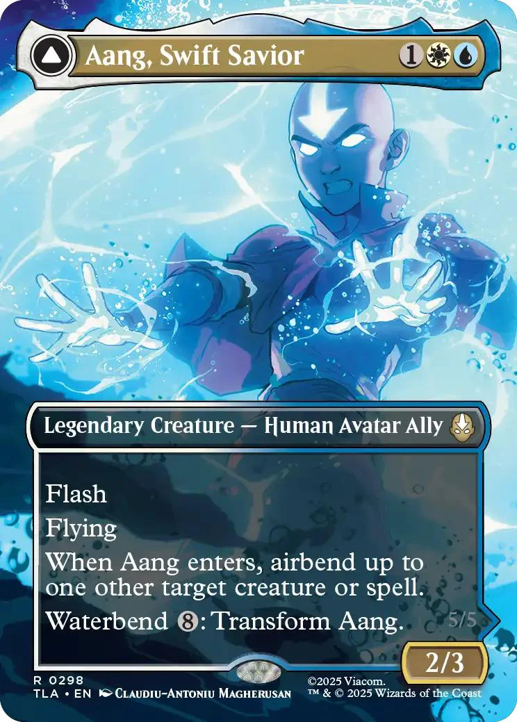 Aang, Swift Savior // Aang and La, Ocean's Fury [298] [Borderless] [Scene] [Avatar: The Last Airbender] [Non-Foil]