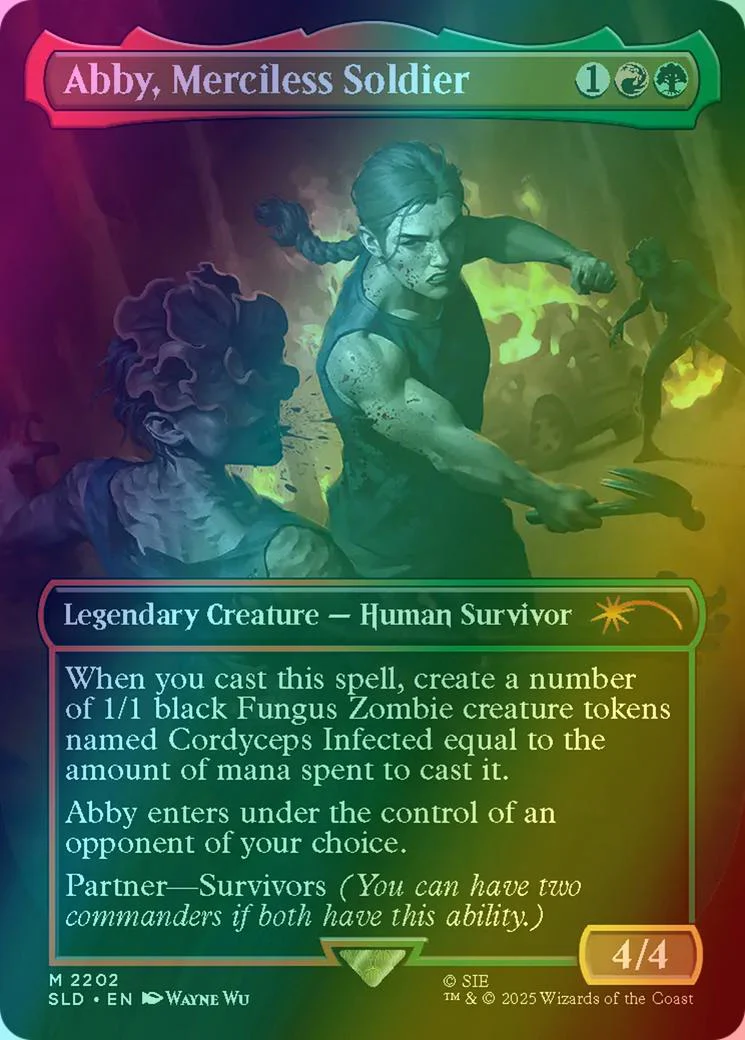 Abby, Merciless Soldier [2202] [Borderless] [The Last of Us Part II] [Secret Lair Drop] [Rainbow Foil]