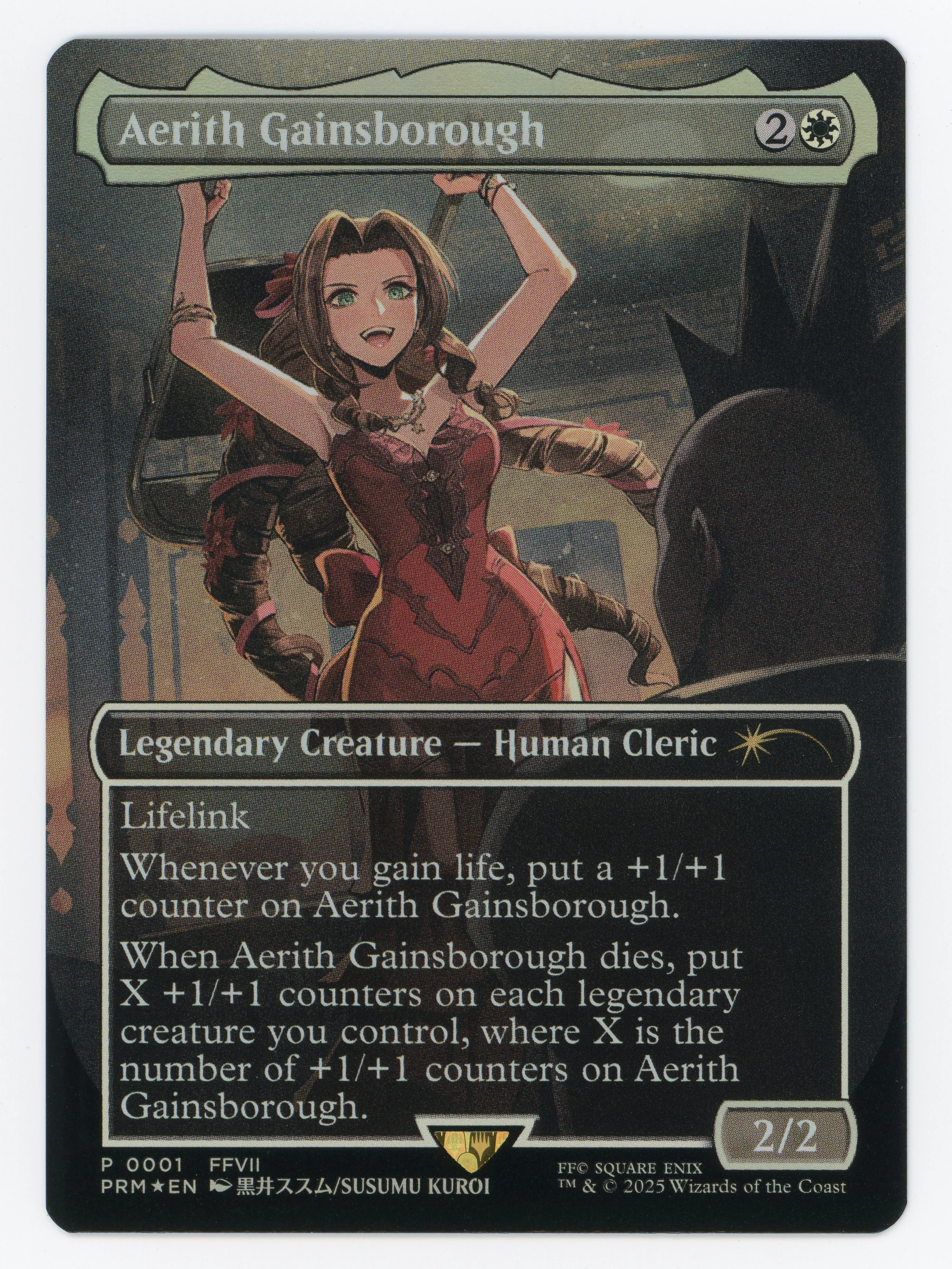 Aerith Gainsborough - Borderless - FFVII - Foil - Scan 15203