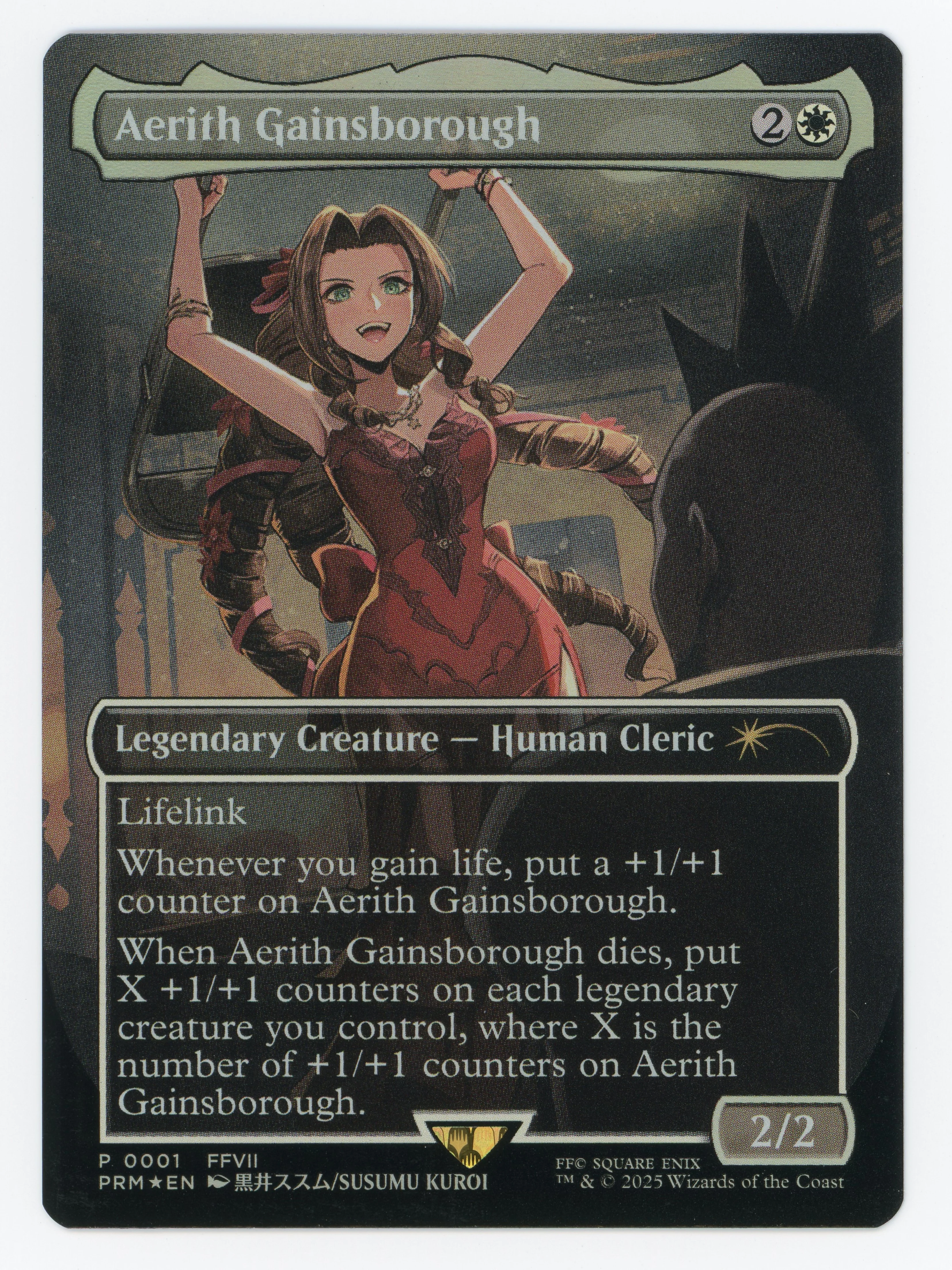 Aerith Gainsborough - Borderless - FFVII - Foil - Scan 15460
