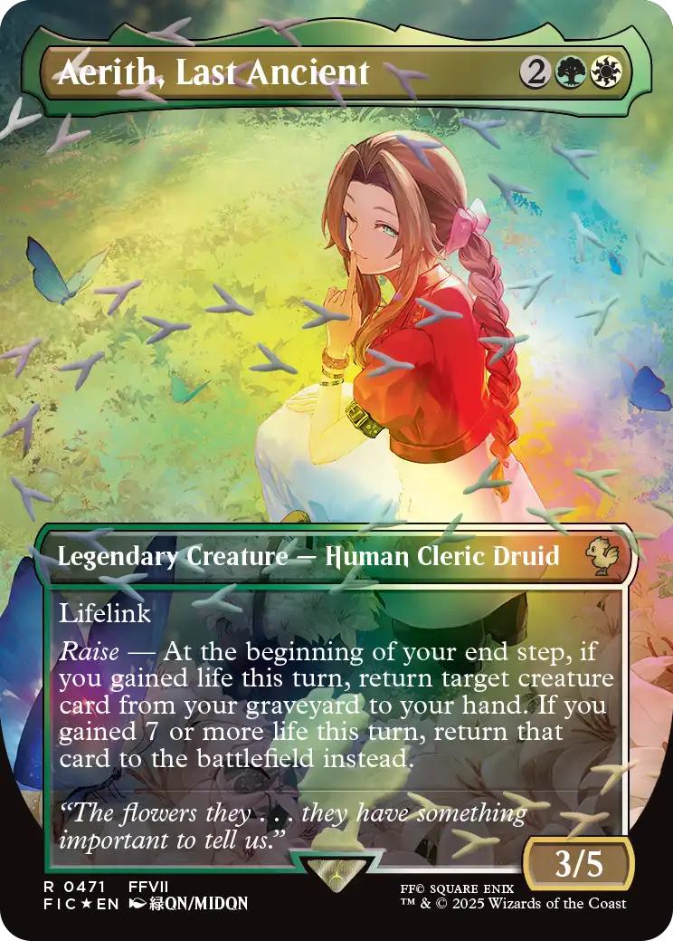 Aerith, Last Ancient [471] [Borderless] [FINAL FANTASY: Commander] [Chocobo Track Foil]
