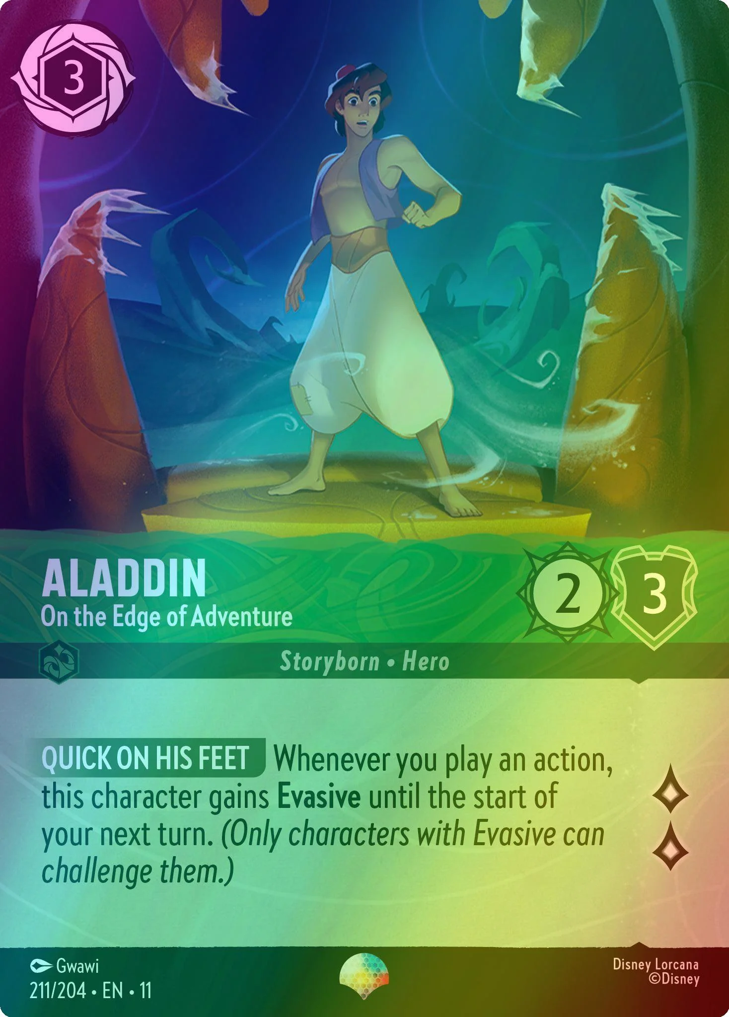 Aladdin - On the Edge of Adventure (Epic) - 211/204 [Winterspell] [Holofoil]