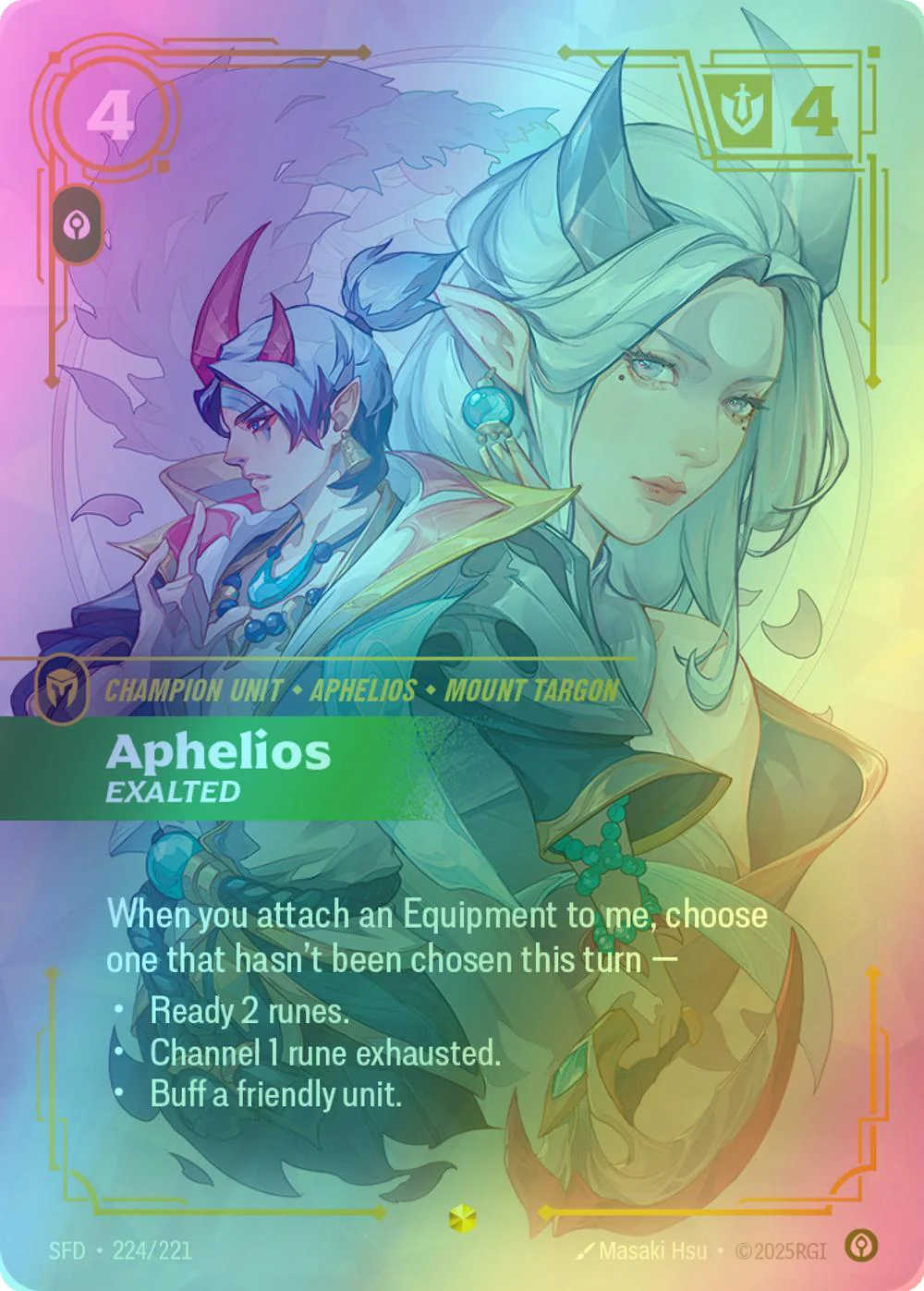 Aphelios - Exalted (Overnumbered) - 224/221 [Spiritforged] [Foil]