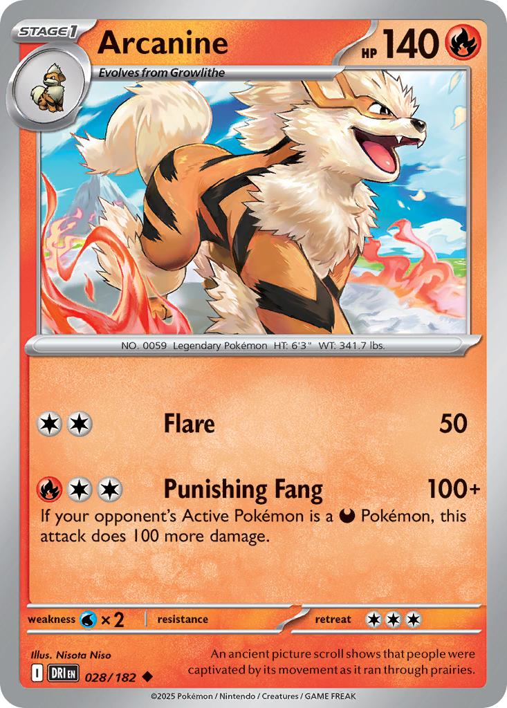 Arcanine - 028/182 - Uncommon [sv10-028] [Non-Holo]