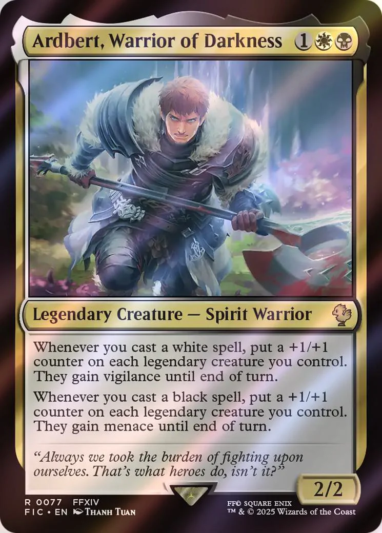 Ardbert, Warrior of Darkness [77] [FINAL FANTASY: Commander] [Surge Foil]