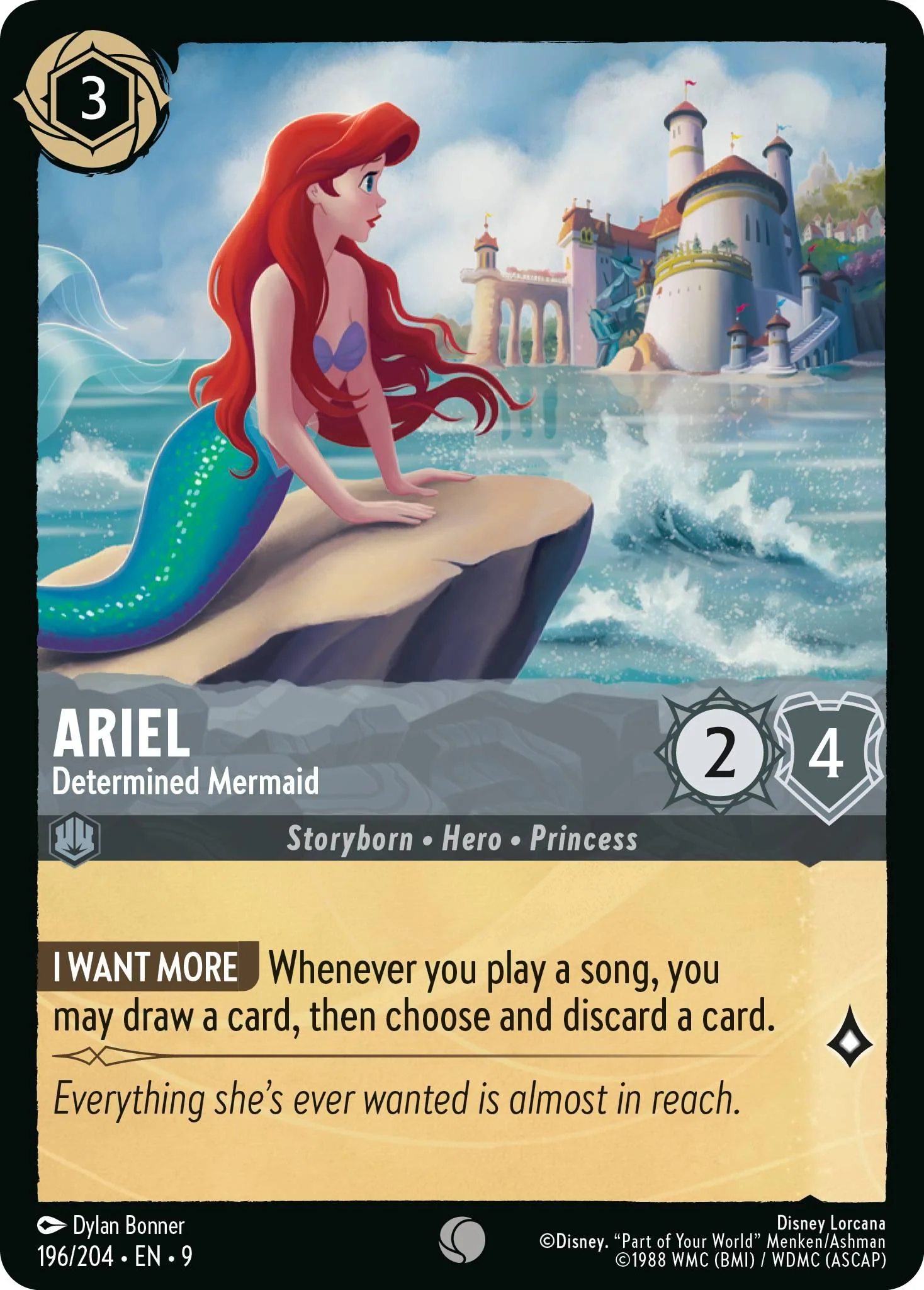 Ariel - Determined Mermaid - 196/204 [Fabled] [Non-Foil]