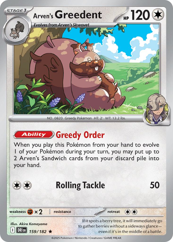 Arven's Greedent - 159/182 - Rare [sv10-159] [Holo]