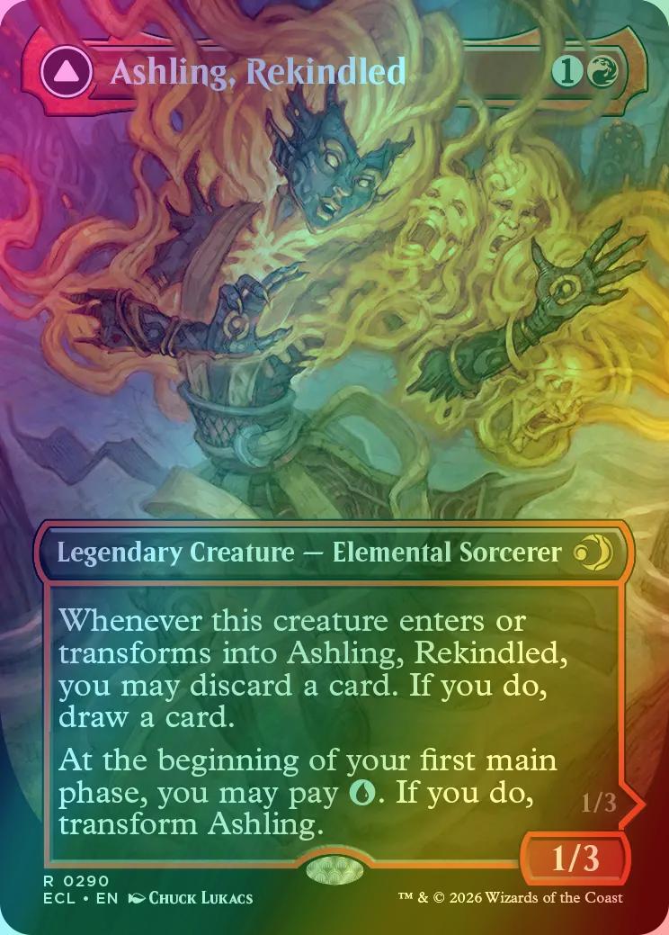 Ashling, Rekindled // Ashling, Rimebound [290] [Borderless] [Lorwyn Eclipsed] [Foil]