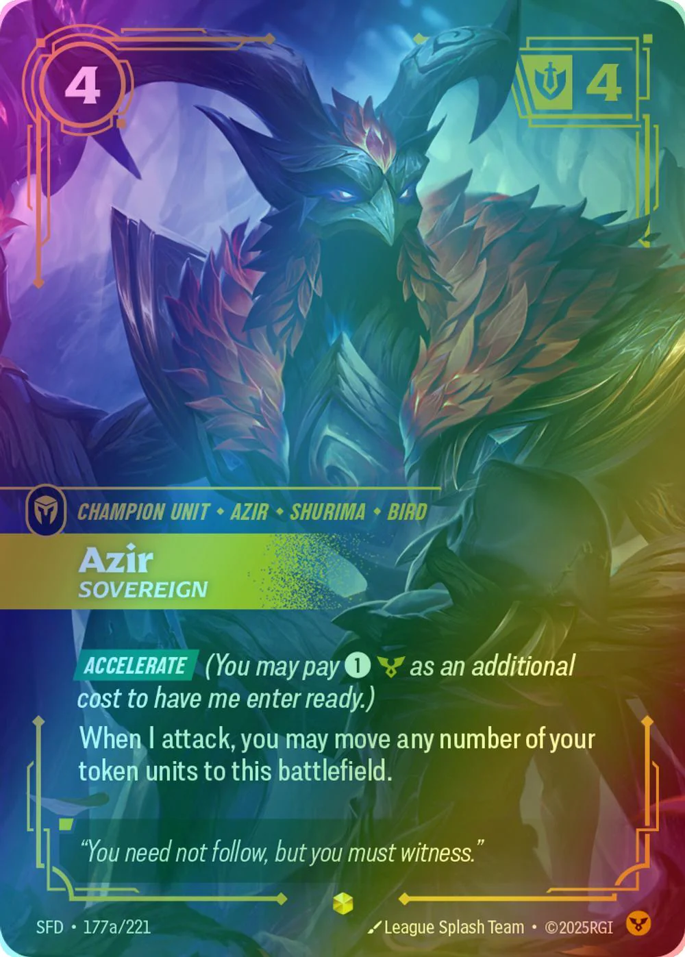 Azir - Sovereign (Alternate Art) - 177a/221 [Spiritforged] [Foil]