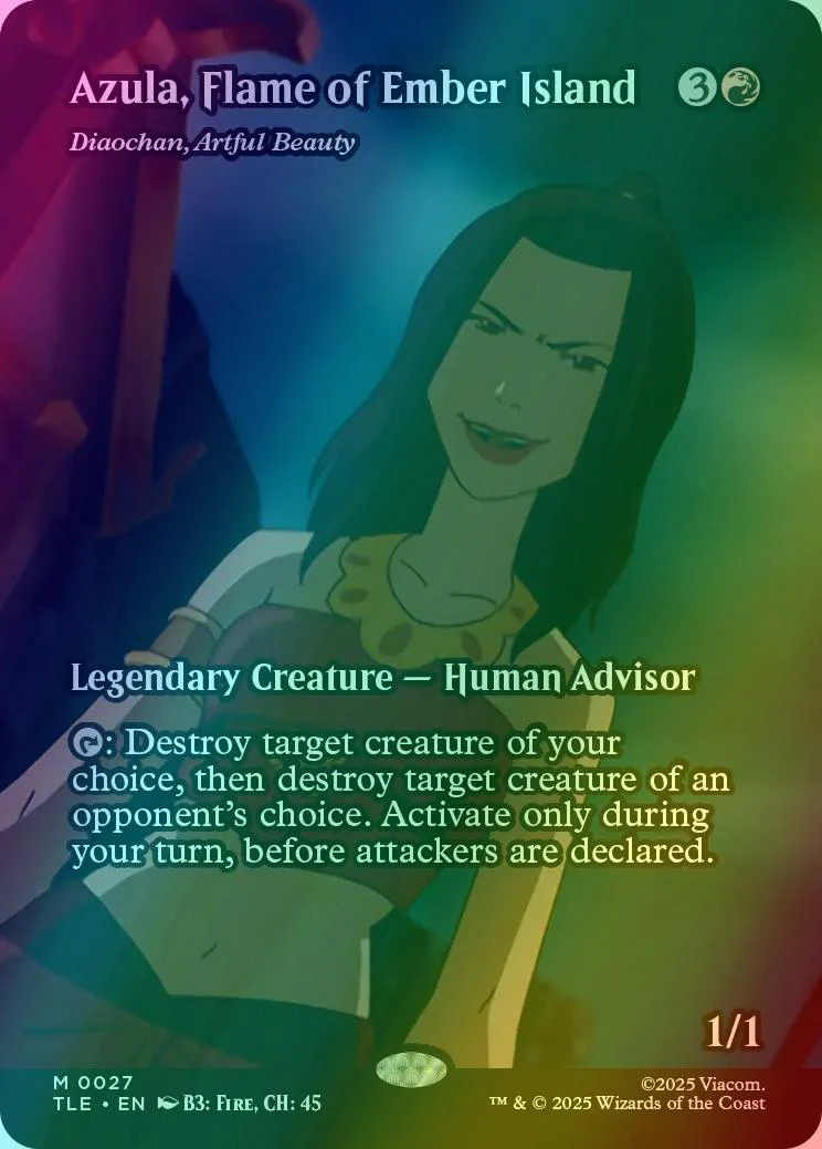 Azula, Flame of Ember Island - Diaochan, Artful Beauty [27] [Borderless] [Source Material] [Avatar: The Last Airbender Eternal] [Foil]