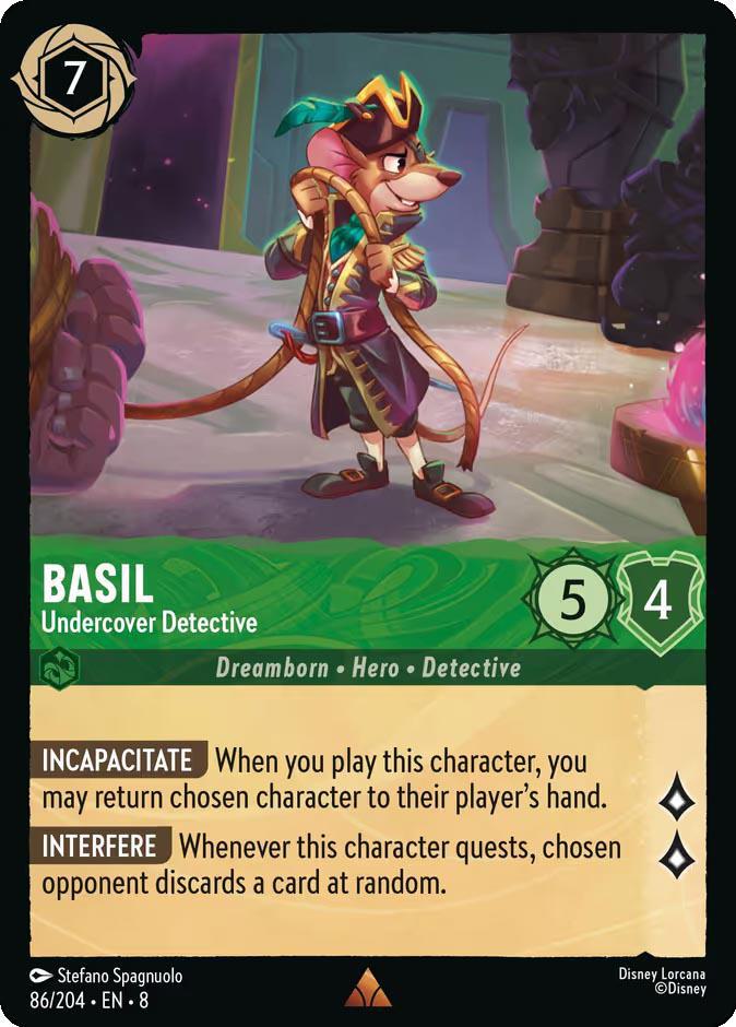 Basil - Undercover Detective - 86/204 [Reign of Jafar] [Non-Foil]