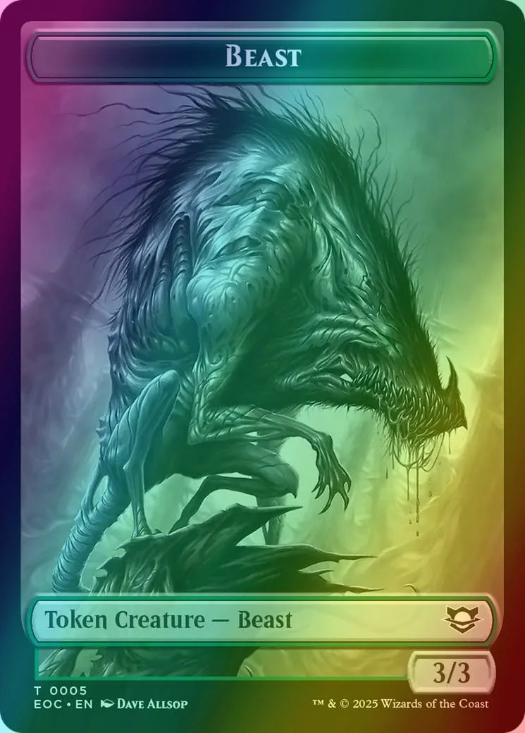 Beast Token (05) // Clue Token (10) [Edge of Eternities: Commander: Tokens] [Foil]