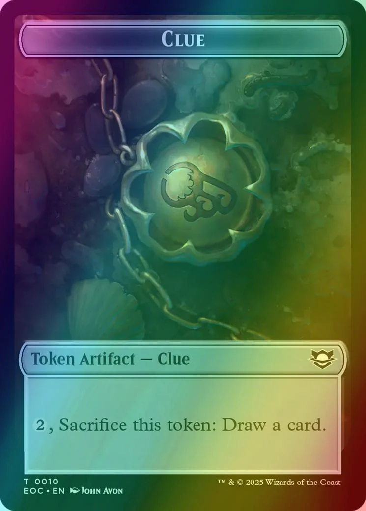 Beast Token (05) // Clue Token (10) [Edge of Eternities: Commander: Tokens] [Foil] - Image 2