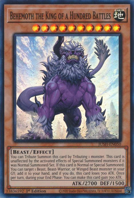 Behemoth the King of a Hundred Battles - JUSH-EN050 - Super Rare - 1st Edition