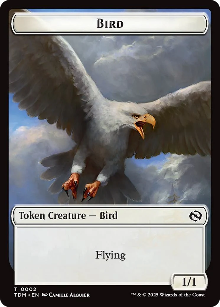Bird Token (02) // Spider Token (25) [TDM/TDC Set Symbol] [Tarkir: Dragonstorm: Commander: Tokens] [Non-Foil]