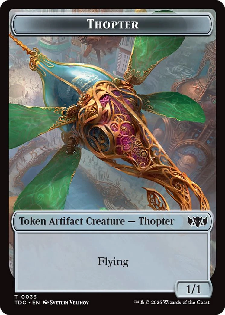 Bird Token (02) // Thopter Token (33) [TDM/TDC Set Symbol] [Tarkir: Dragonstorm: Commander: Tokens] [Non-Foil] - Image 2