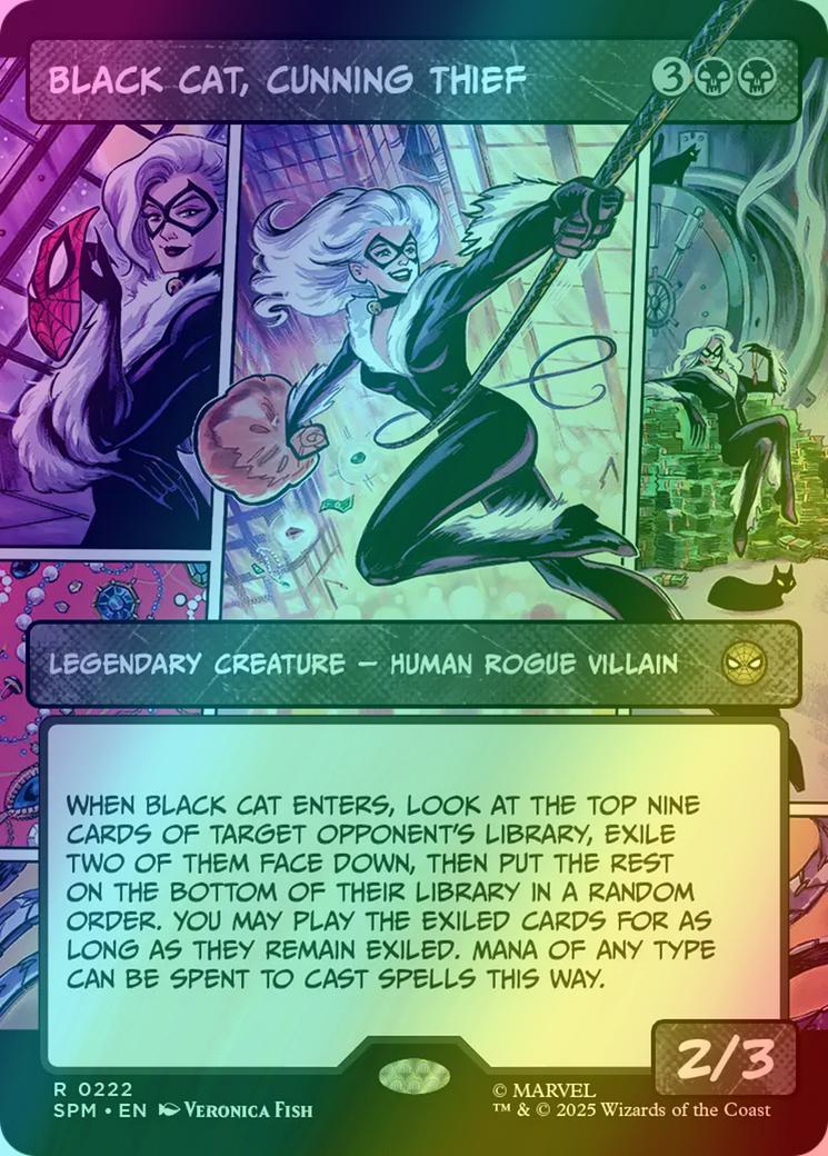 Black Cat, Cunning Thief [222] [Borderless] [Panel] [Marvel's Spider-Man] [Foil]