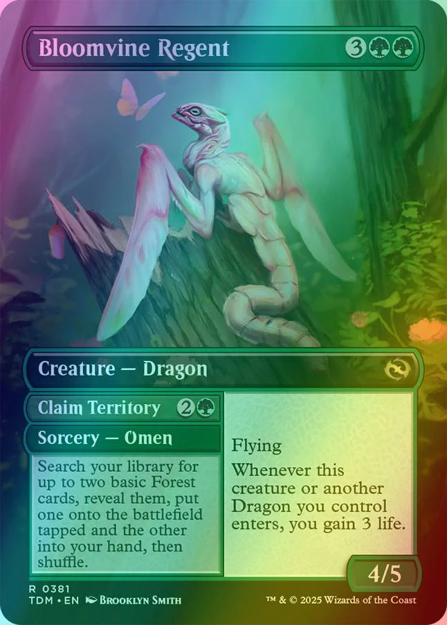 Bloomvine Regent // Claim Territory // Bloomvine Regent // Claim Territory [381] [Borderless] [Tarkir: Dragonstorm] [Foil] - Image 2
