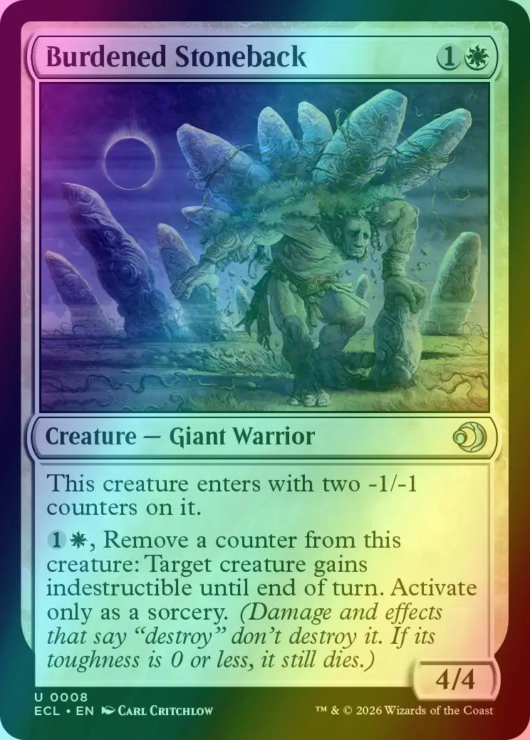 Burdened Stoneback [8] [Lorwyn Eclipsed] [Foil]