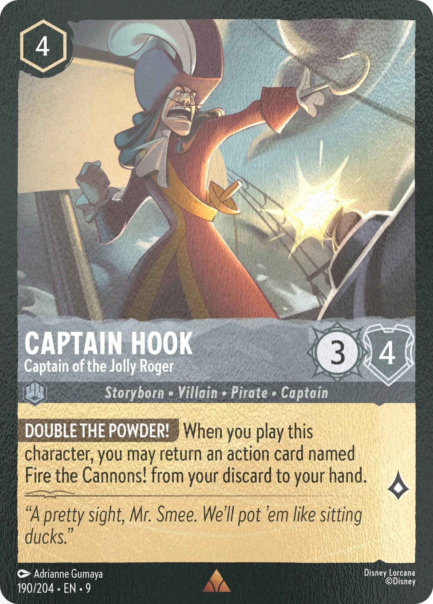 Captain Hook - Captain of the Jolly Roger - 190/204 [Fabled] [Cold Foil]