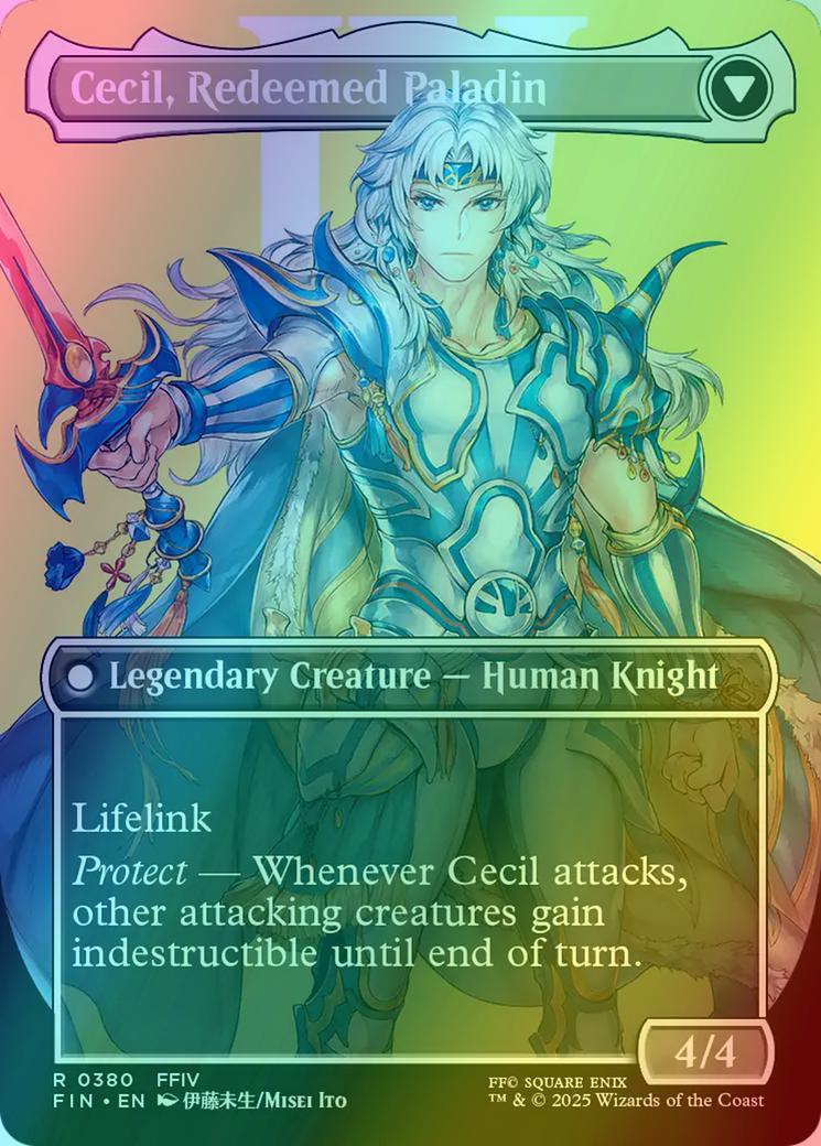 Cecil, Dark Knight // Cecil, Redeemed Paladin [380] [Borderless] [Character] [FINAL FANTASY] [Foil] - Image 2