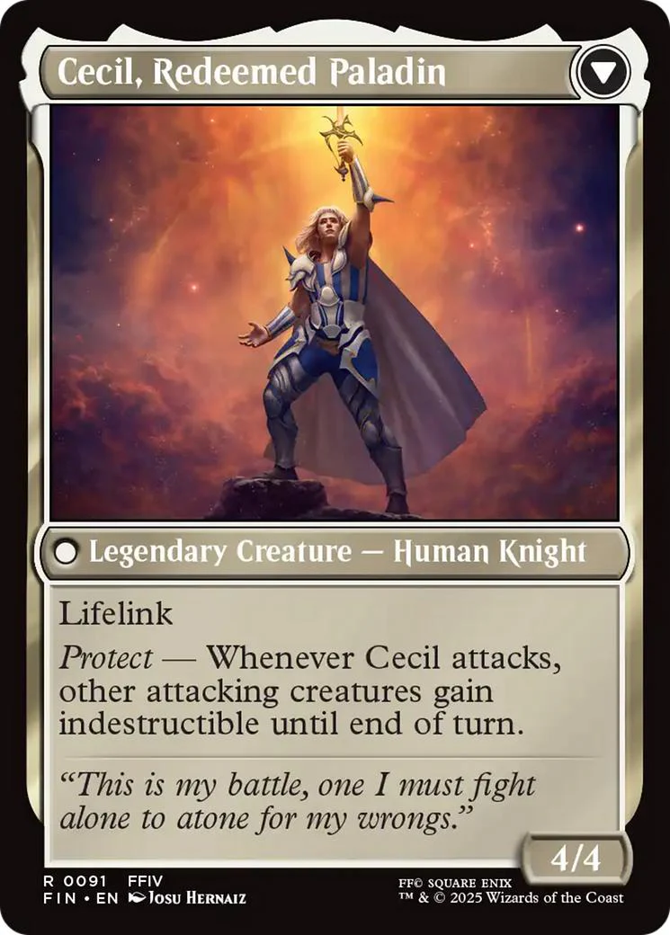 Cecil, Dark Knight // Cecil, Redeemed Paladin [91] [FINAL FANTASY] [Non-Foil] - Image 2