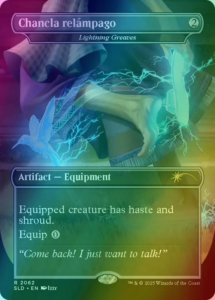 Chancla relámpago - Lightning Greaves [2062] [Borderless] [Nuestra Magia] [Secret Lair Drop] [Foil]
