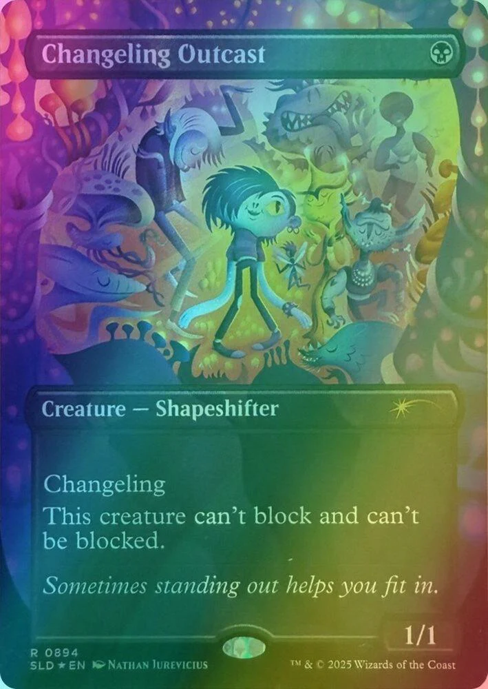 Changeling Outcast [0894] [Borderless] [Everyone's Invited] [Secret Lair Drop] [Foil]