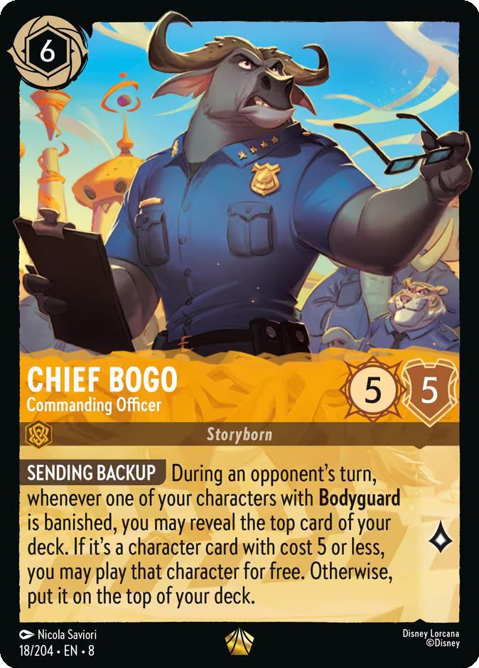 Chief Bogo- Commanding Officer - 18/204 [Reign of Jafar] [Non-Foil]