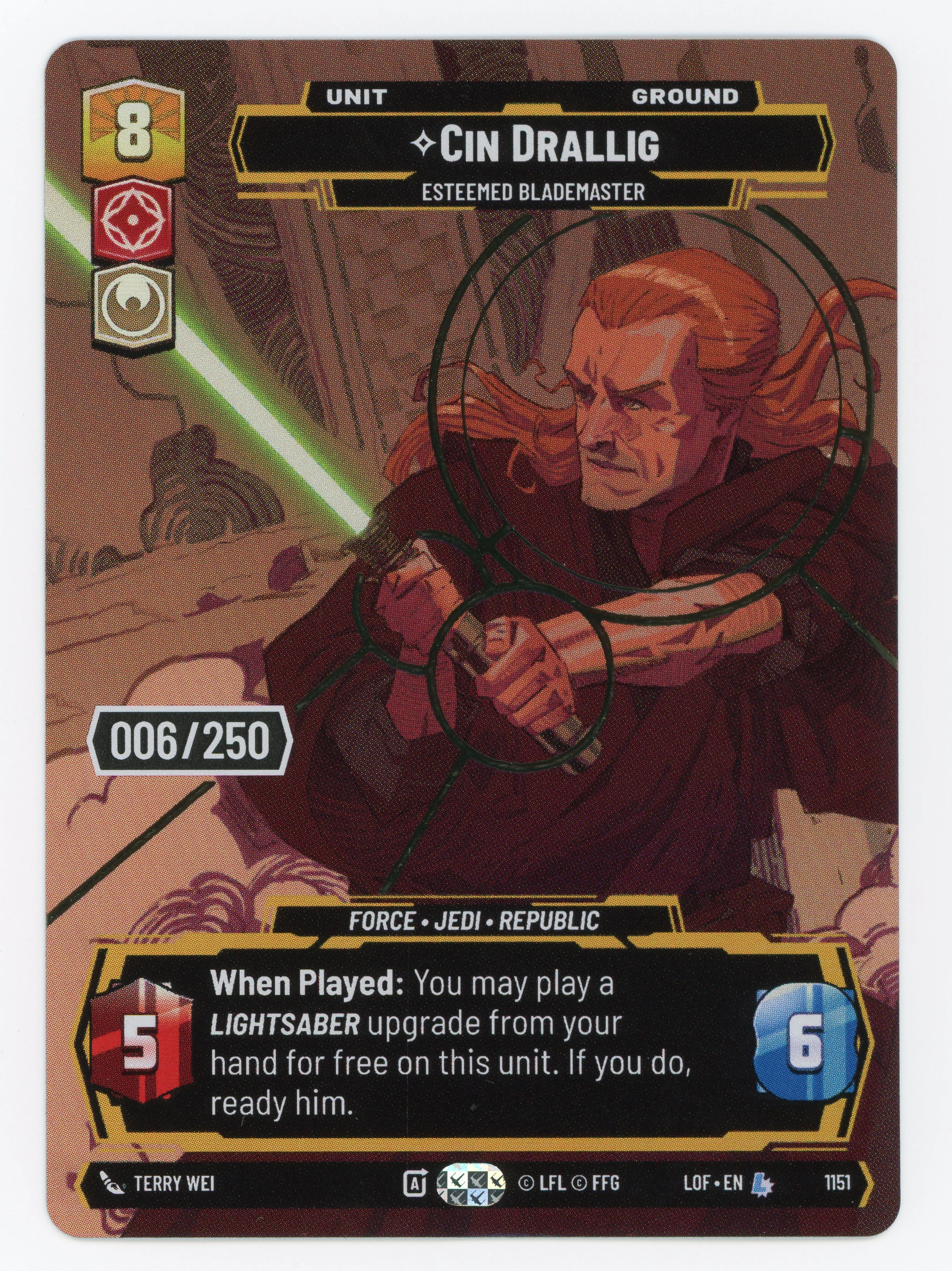 Cin Drallig - Esteemed Blademaster - Serial Numbered - 006/250 - 1151 - Foil - Scan 14488