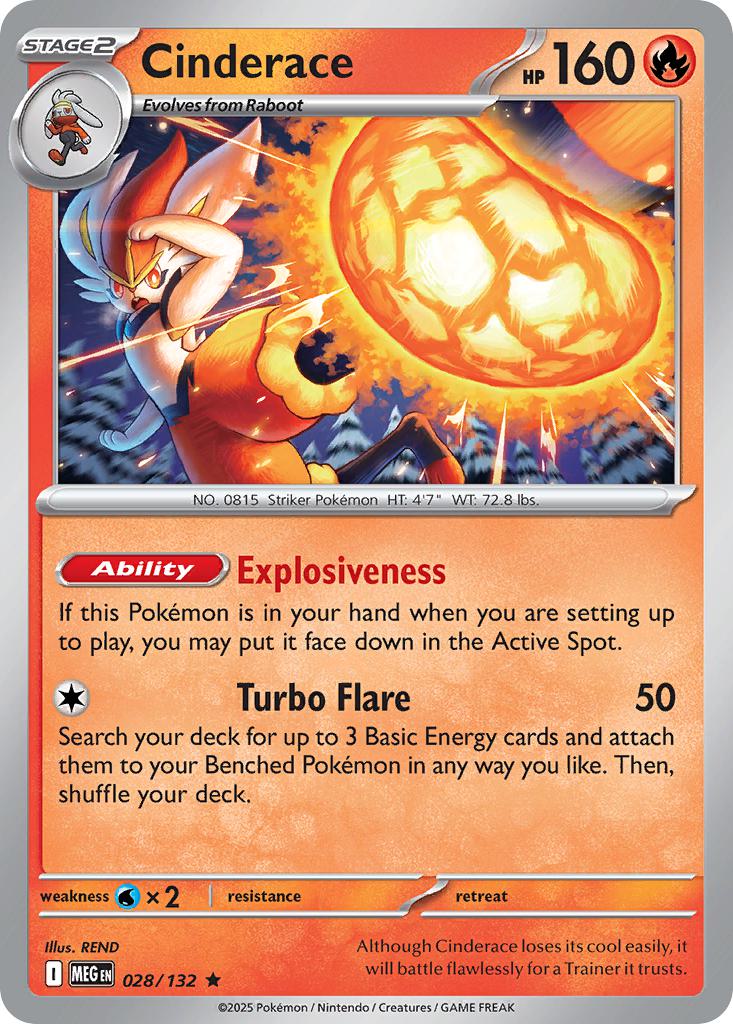 Cinderace - 028/132 - Rare [me01-028] [Holo]