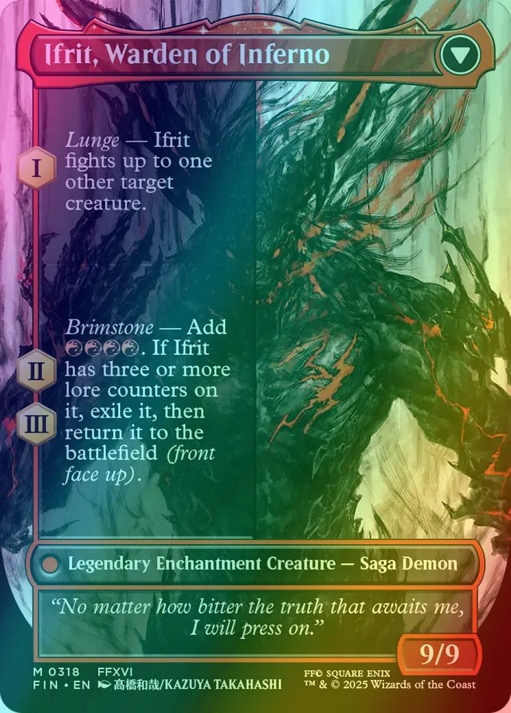 Clive, Ifrit's Dominant // Ifrit, Warden of Inferno [318] [Borderless] [FINAL FANTASY] [Foil] - Image 2