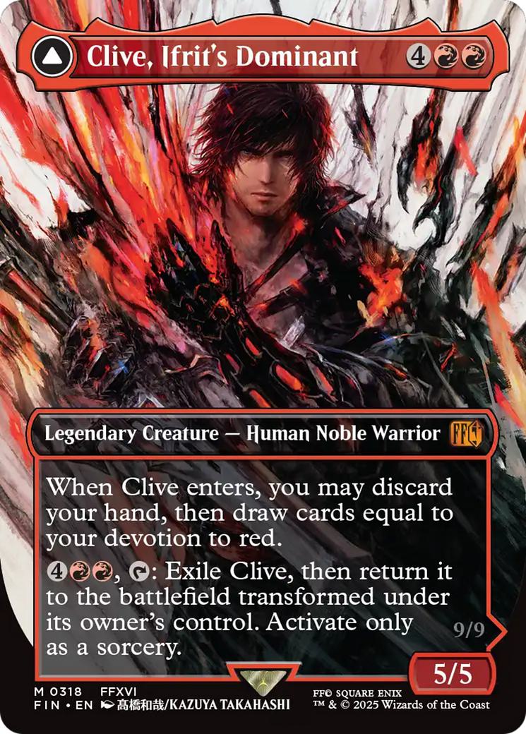Clive, Ifrit's Dominant // Ifrit, Warden of Inferno [318] [Borderless] [FINAL FANTASY] [Non-Foil]