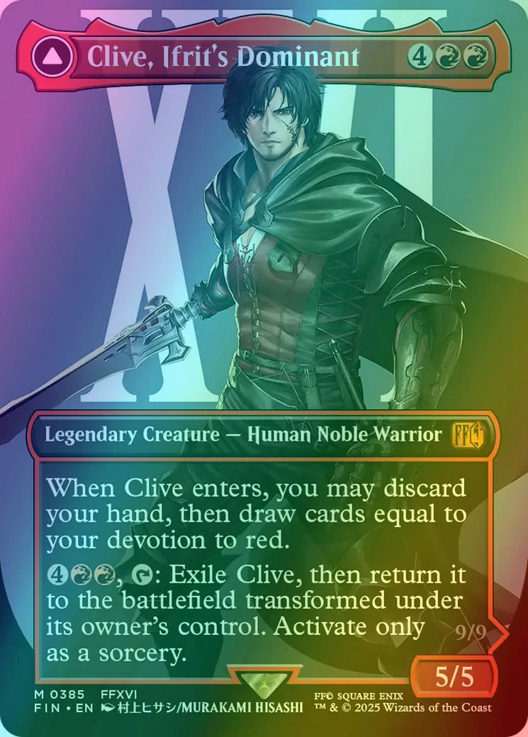 Clive, Ifrit's Dominant // Ifrit, Warden of Inferno [385] [Borderless] [Character] [FINAL FANTASY] [Foil]