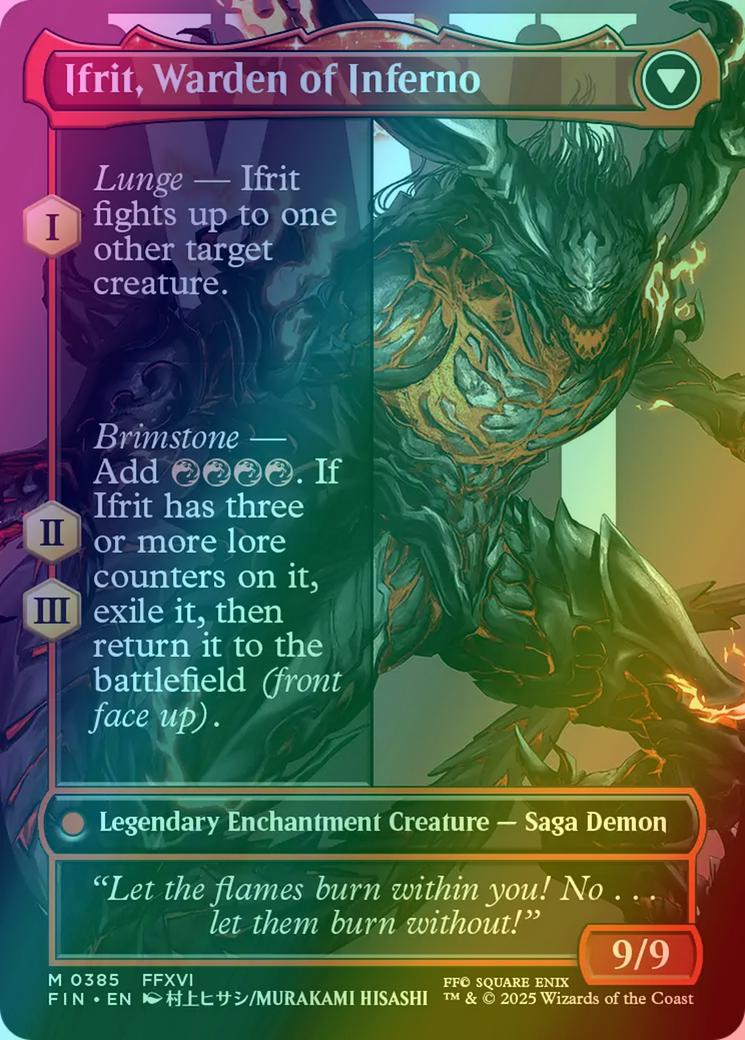 Clive, Ifrit's Dominant // Ifrit, Warden of Inferno [385] [Borderless] [Character] [FINAL FANTASY] [Foil] - Image 2