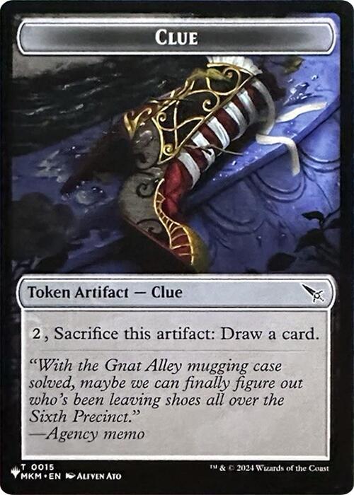 Clue Token (15) // Copy Token (01) [MKM/OTJ Set Symbol] [The List: Tokens] [Non-Foil]