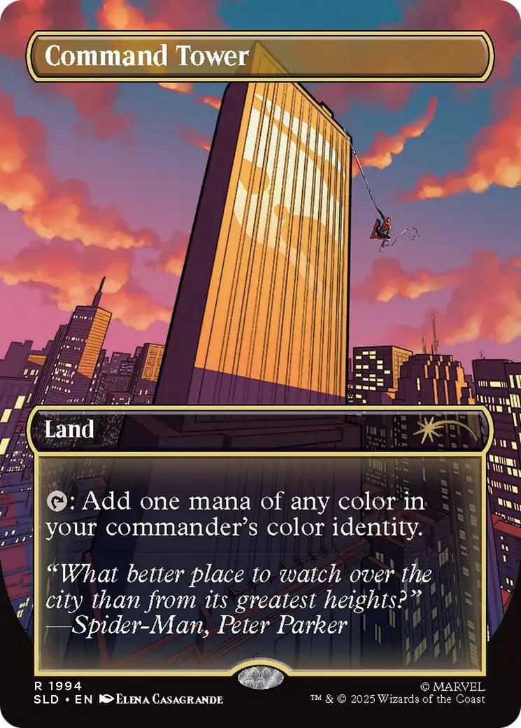 Command Tower [1994] [Borderless] [Spider-Man: Heroic Deeds] [Secret Lair Drop] [Non-Foil]