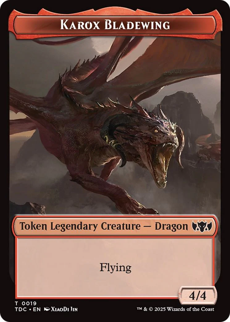Copy Token (01) // Karox Bladewing Token (19) [TDM/TDC Set Symbol] [Tarkir: Dragonstorm: Commander: Tokens] [Non-Foil] - Image 2