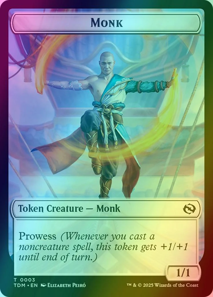 Copy Token (01) // Monk Token (03) [Tarkir: Dragonstorm: Tokens] [Foil] - Image 2