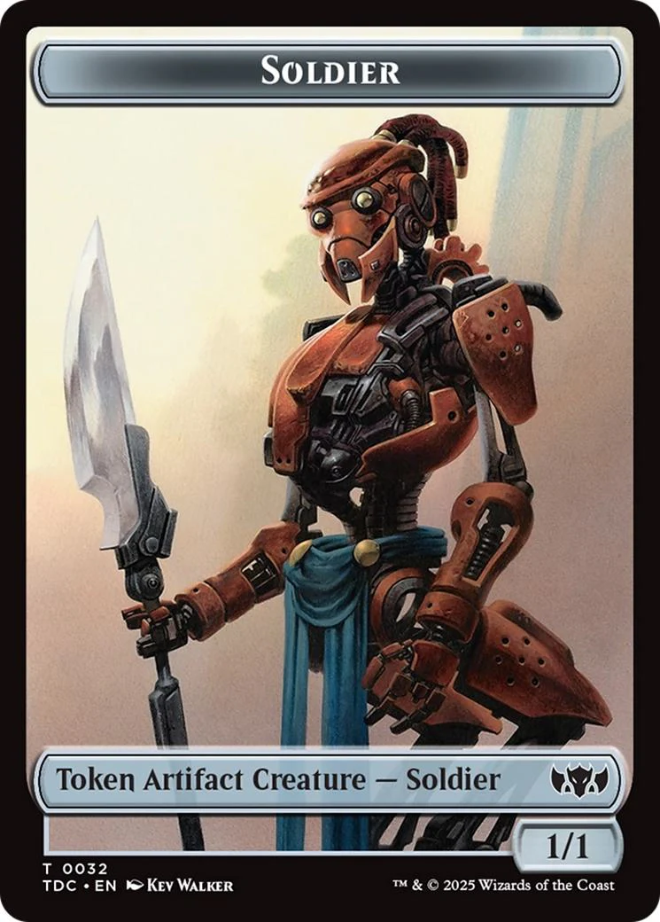 Copy Token (01) // Soldier Token (32) [TDM/TDC Set Symbol] [Tarkir: Dragonstorm: Commander: Tokens] [Non-Foil] - Image 2