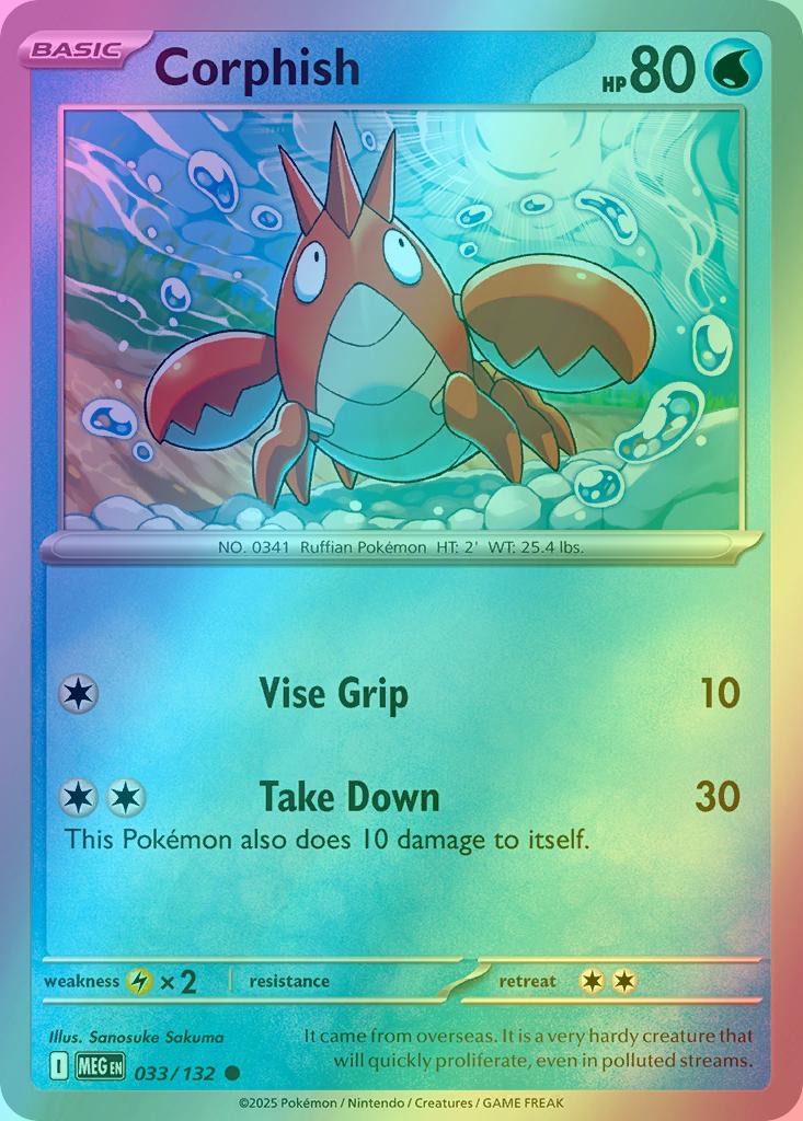 Corphish - 033/132 - Common [me01-033] [Reverse Holo]