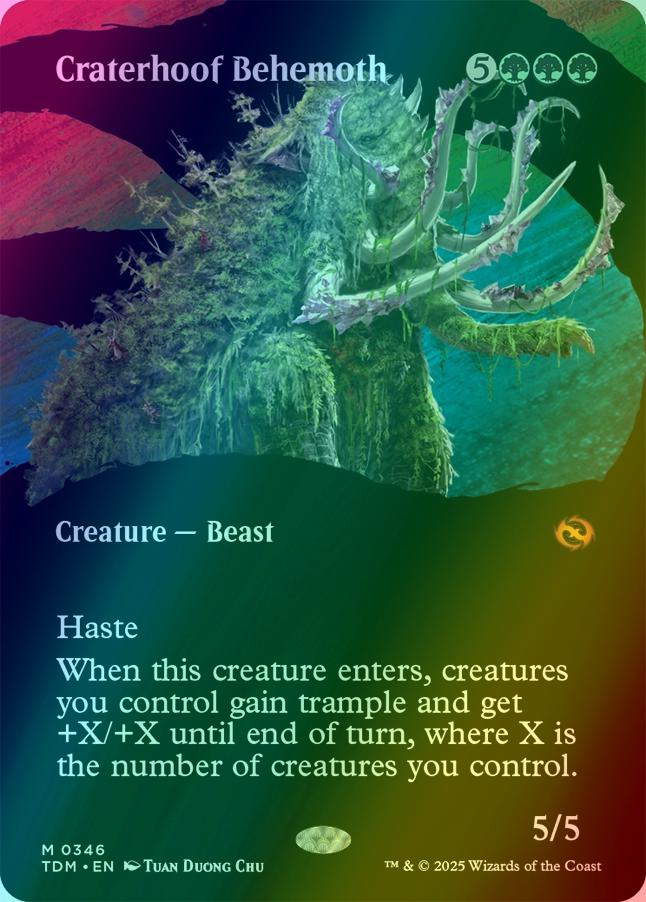 Craterhoof Behemoth [346] [Borderless] [Clan] [Tarkir: Dragonstorm] [Foil]