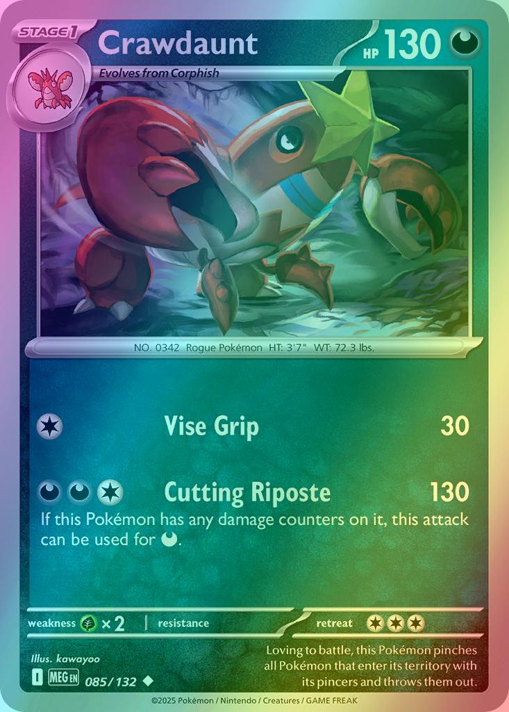 Crawdaunt - 085/132 - Uncommon [me01-085] [Reverse Holo]