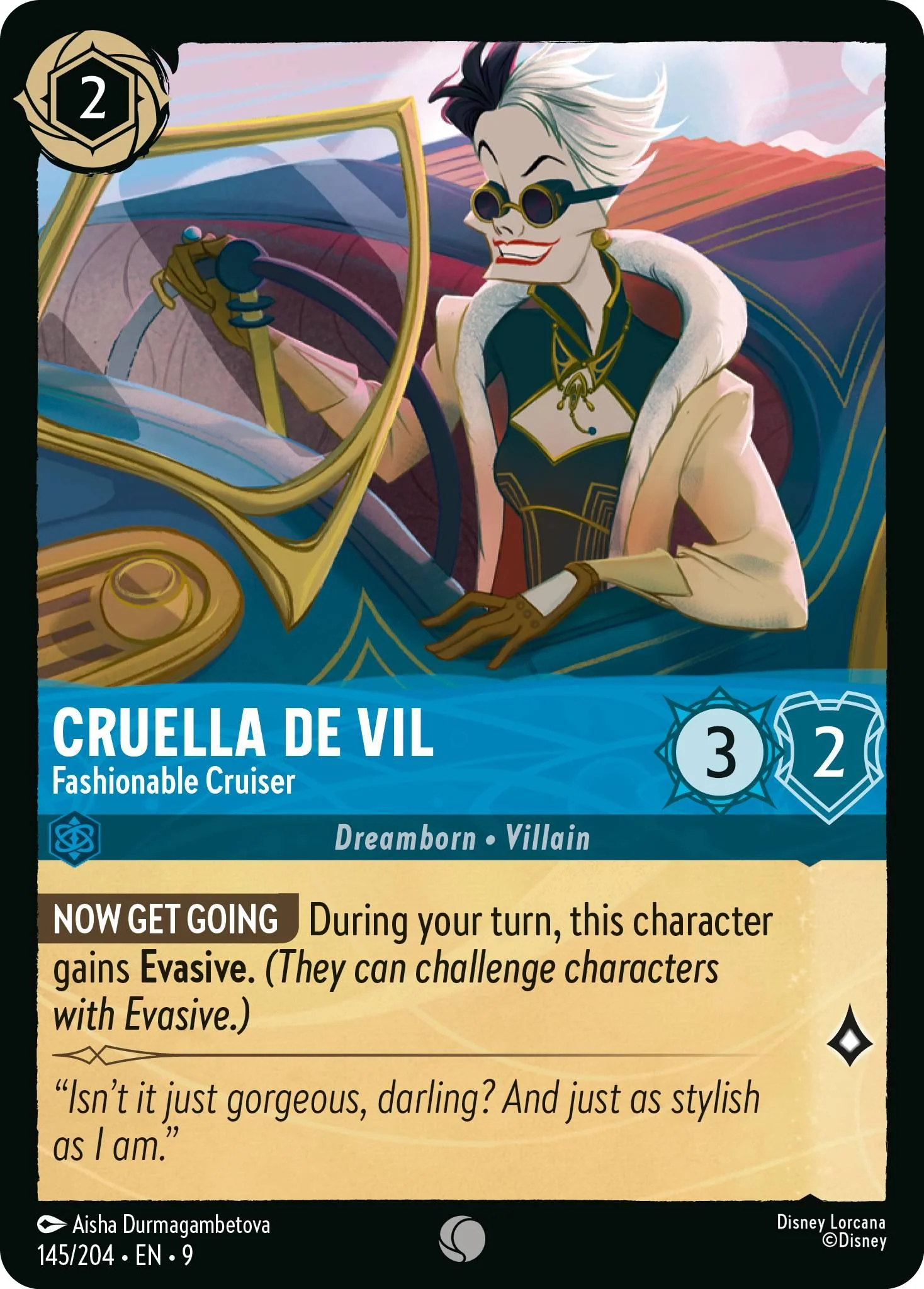 Cruella De Vil - Fashionable Cruiser - 145/204 [Fabled] [Non-Foil]