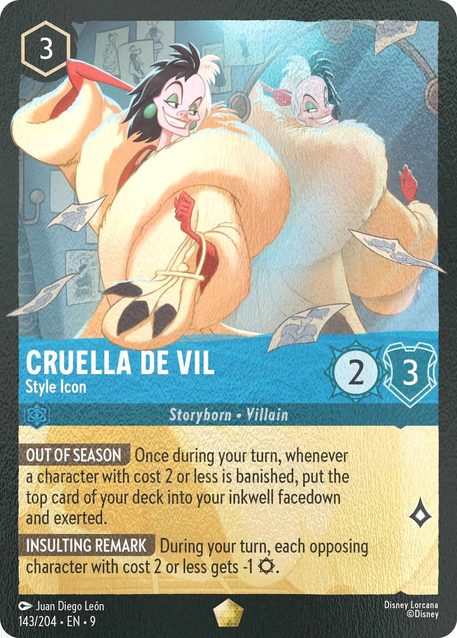 Cruella De Vil - Style Icon - 143/204 [Fabled] [Cold Foil]
